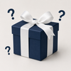 Mystery gift - navy box with white ribbon