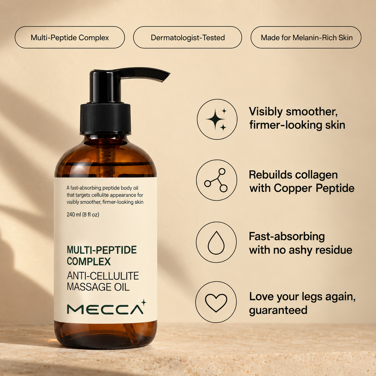 Mecca Multi-Peptide Anti-Cellulite Oil — The Clinical Peptide Ritual